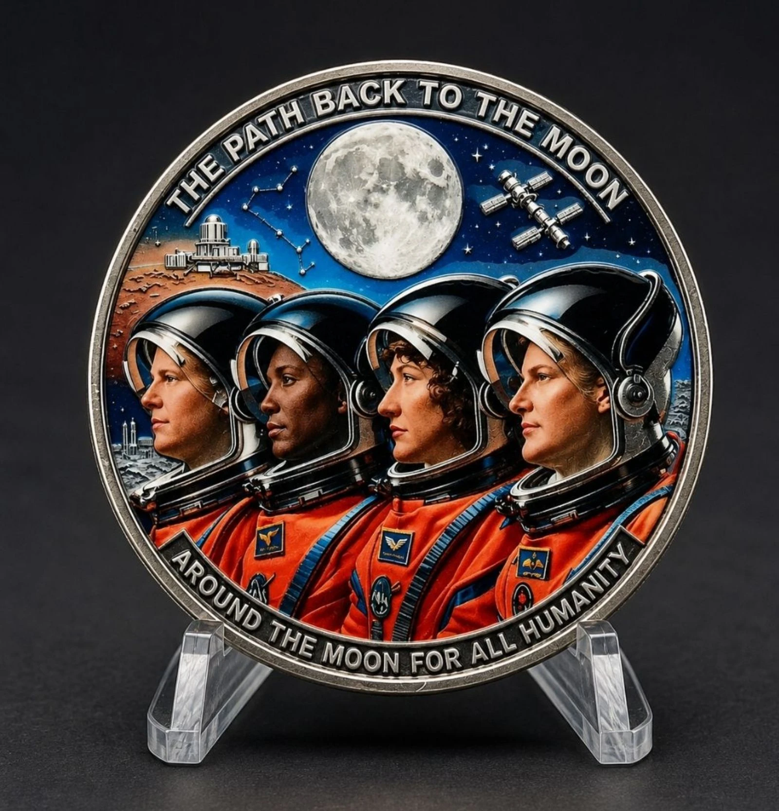 very beautiful medal, space conquest theme, Artemis II mission – photo 2